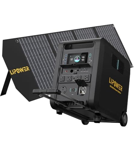 Lipower 6144Wh Solar Generator with 100W Solar Panel, LiFePO4 Battery Generator for Home Use, 4200W| 7500W Peak, Expandable to 36kWh, Power Station for Camping, Home Backup, RV Vanlife Off-Grid - Image 1