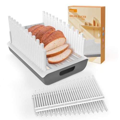 Jumeihui Bread Slicer For Homemade Bread,Bread Slicer Guide For Width Is Adjustable And Replaced,Bread Loaf Slicer With Crumb Tray,Suitability For Homemade Bread, Bagels, Cakes - Image 1