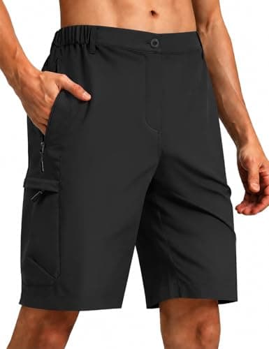 Balanoon Men's Hiking 9" Cargo Shorts Casual Work Golf Shorts 4-Way Stretch Quick Dry Lightweight Moisture Wicking Outdoor Camping Fishing Black - Image 1