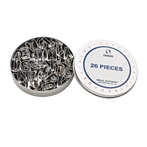 SurgeHai 26-Piece Small Alphabet Cutters Set (A - Z), Stainless Steel Decorating Tools Letters Fondant Cutters - Image 1