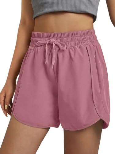 3rd hill Women's 5" Athletic Running Shorts Quick Dry Lightweight Workout Gym Shorts with Zipper Pockets UPF 50+ Maroon M - Image 1
