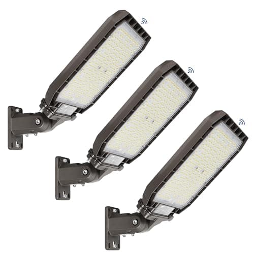 LTBLIGHT 3-Pack 320W LED Parking Lot Light, 51200LM 5700K Daylight, Dusk to Dawn Security Light with Timed Dimming, Waterproof Ploe Lights for Commercial Street Yard Warehouse - Image 1