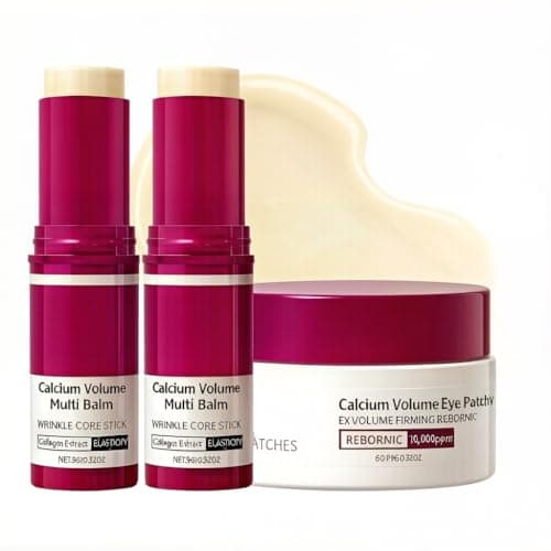 Eyebell Eye Care Trio β 2x Calcium Multi Balm Sticks + Hydrogel Under Eye Patches 60pcs (30 Pairs), Professional 3-Piece Eye Treatment Set, Anti-Aging Hydrating Formula for Dark Circles & Wrinkles