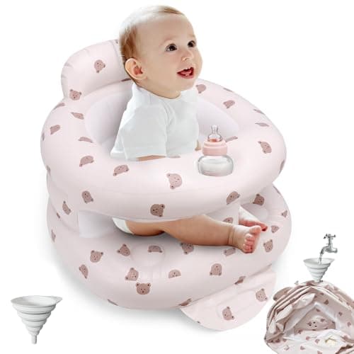 Inflatable Baby Seat for Babies 3 Months & Up, Inflatable Baby Support Seat for Sitting Up, Toddler Baby Floor Chair with Built in Air Pump, Upgrade Water Injection Function, More Stable (Color#01) - Image 1