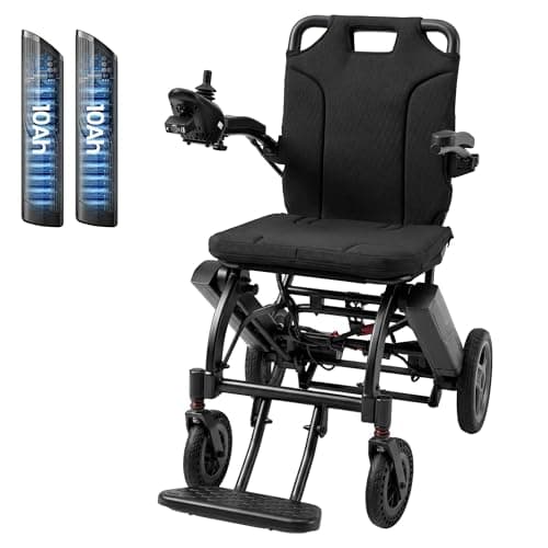 Tivaro 33lbs & 30miles Electric Wheelchair for Adults, Ultra-Lightweight Folding Motorized Wheelchair with 2 Removable 10Ah Batteries, Portable Power Wheelchairs for Seniors (Black, 2 * 10Ah) - Image 1