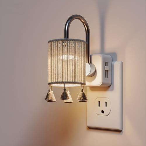 L LOHAS LED Night Lights Plug into Wall, Boho Fabric Cylinder Night Light with Tassel, 0-100LM Dimmable Night Lights, Dusk to Dawn Sensor, Vintage Nightlight for Bedroom, Living Room, Hallway - Image 1
