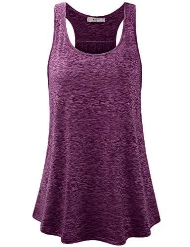Miusey Workout Tops for Women Loose Fit,Juniors Racerback Tank Tops Flattering Yoga Shirts Cozy Athletic Tops Running Activewear Purple XL - Image 1