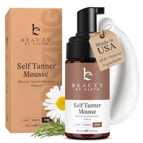 Self Tanner Mousse - USA Made with Natural & Organic Ingredients, Self Tanning Mousse Foam for Ultra Dark Fake Tan, Non Toxic Sunless Tanner for Darkest Streak Free Finish & Natural Looking Tan - Image 1