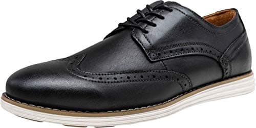 Vostey Men's Dress Shoes Leather Oxford Shoes Black Dress Shoes for Men Wingtip Casual Dress Shoes(BMY629 Black 10.5) - Image 1