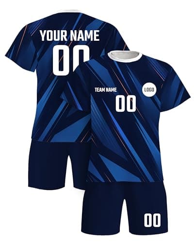 Custom Soccer Jersey with Name Number for Kids Adults, Personalized Football Shirt Pajamas Loungewear Set, Breathable Fan Uniform for 2026 Gameday Tournament, Camisa de Futbol para Hombres Kids. (UY) - Image 1