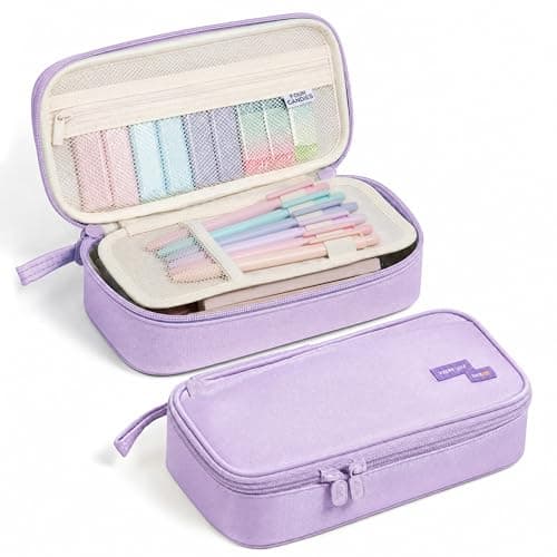 Four Candies Pencil Case, Large Capacity Pencil Pouch—Portable Marker Holder Bag for Home & Office, Soft Supply Organizer (Purple)