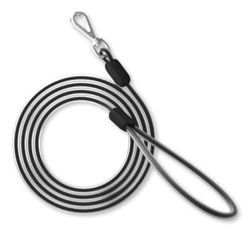 Hello.it Waterproof Dog Leash 4.92 FT, Odor-Proof PVC Pet Training Lead for Small/Medium/Large Breeds Up to 165 Lbs, No Pull Comfortable Rope for Dog Walking with 360° Swivel Clip Tangle-Free, Black - Image 1