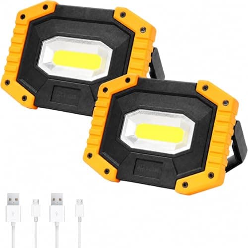 T-SUN Rechargeable LED Work Light, 30W 2000LM 3 Modes Portable Waterproof Battery Powered COB Flood Lights USB Charging & Power Bank for Emergency Outdoor Camping Garage-2 Pack - Image 1