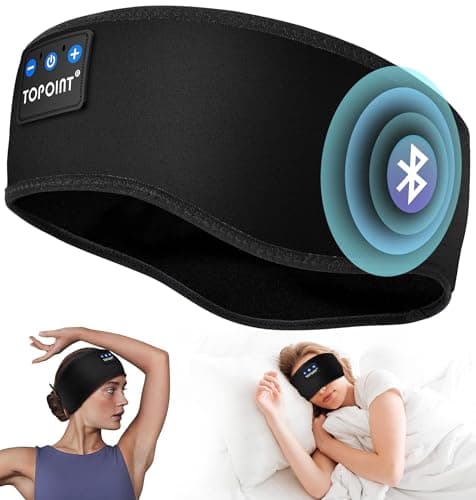 TOPOINT Sleep Headphones Bluetooth 5.4, Sports Wireless Earphones Sweat Breathable with HD Stereo Speaker for Women Men Sports Gifts Workout Jogging Yoga Insomnia Travel Meditation - Image 1