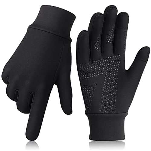 GXCROR Running Gloves Touchscreen Anti-Slip Gloves Lightweight Fleece Sports Gloves Warm Windproof Winter Glove Liner for Men and Women Outdoor - Image 1