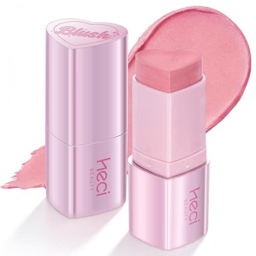 Blush Stick, Cream Blush for Cheeks & Lips, Easy to Blend, Heart-Shaped Soft Shimmer Finish, Natural Dewy Glow, Buildable Color, Long-Lasting, Travel-Friendly, CANDY, 0.25 oz - Image 1