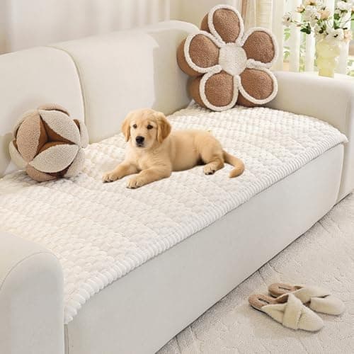 Royhom Couch Cover for Dogs Washable, Soft Thick Pet Couch Covers for Sofa, Pawcart Couch Protector Pet Friendly, Furniture Covers Dog Mat for Couches and Sofas (White, 27.6 x 59 Inch) - Image 1