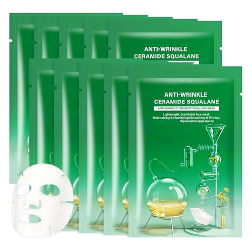 10 Sheets Face Masks Skincare for All Skin Types, Anti-Wrinkles Facial Sheet Masks for Women, Hydrating and Moisturizing Face Masks Suitable for Sensitive Skin, Bulk Facial Mask for Spa - Image 1