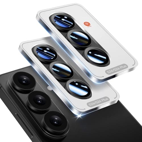 HelloDeere for 2 Pack Samsung Galaxy S26/S26 Plus Camera Lens Protector, 9H+ Hardness Tempered Glass with AR Anti-Reflective Military Grade Shockproof Scratch Resistant HD Clear Case Friendly, Black
