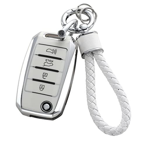 YO&YOYE for Kia Key Fob Cover with Keychain, Soft TPU Key Case Fit for Kia Sedona Rio Optima Soul Sportage Sorento Carens Flip Key