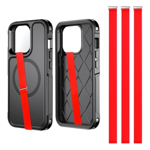 TEAMOLA Silicone Phone Grip Strap - Red 210 Phone Hand Strap Holder with Loop for Cell Phones, iPhone Grip, Finger Holder & Back of Phone Grips, Secure Anti-Slip Grip(3 Packs) - Image 1