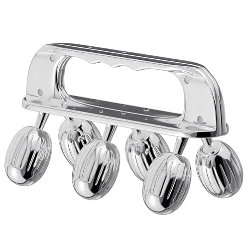 Yeamon Stainless Steel Handheld Muscle Roller, Deep Tissue Body Massager with 3 V-Shaped Roller Sets, Ergonomic Grip Manual Massage Tool for Arms, Legs & Back Relief, Post Workout Recovery - Image 1