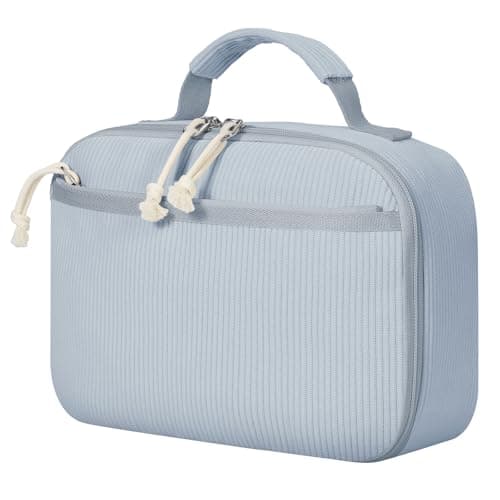 Neverwhy Lunch Box for Women Cute Corduroy Insulated Lunch Bag for Kids Stylish Reusable Lunchbox Large Capacity Snack Bag Cooler for Work, School, Travel, Picnic, Blue - Image 1