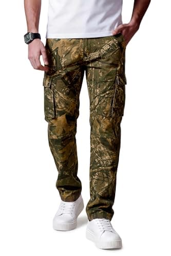 GINGTTO Mens Camo Pants Hunting Regular Fit Cargo Pants for Men with Pockets 28W×30L - Image 1