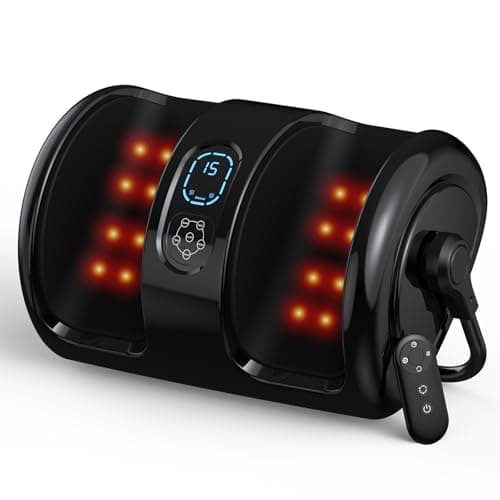HTM Shiatsu Foot and Calf Massager with Heat – 3 Vibration Speeds and 3 Modes, 3D Deep Kneading & Rolling, Electric Foot Massager with Remote, Machine-Washable Cover, Gift for Men/Women/Birthday - Image 1