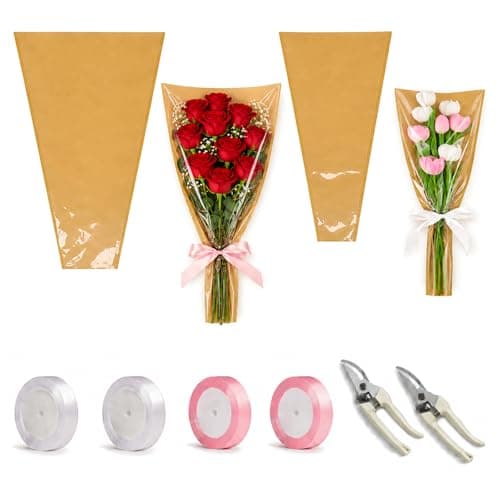 Bouquet Bags 200PCS flower bags for bouquets,Flower Bags for Bouquets - Image 1