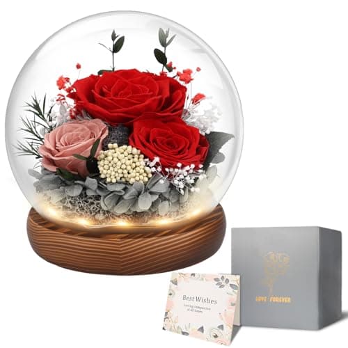 Preserved Flowers for Delivery Prime, Gifts for Mom Wife Grandma Girlfriend, Forever Flowers Gifts for Women, Real Eternal Rose for Birthday, Anniversary, Red - Image 1