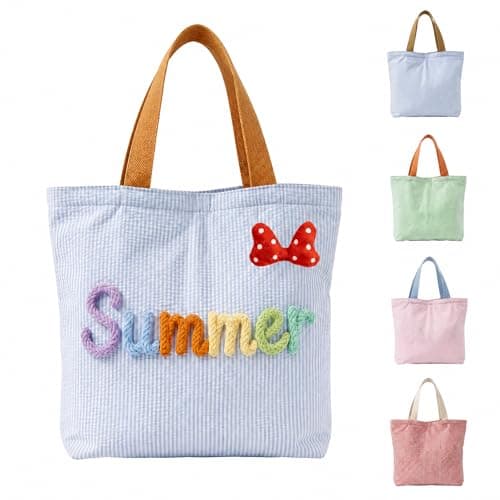 NYLGOXITK Personalized Striped Tote Bag - Custom Soft Shoulder Bag for Beach, Pool, Travel & Shopping - Gift for Her - Image 1