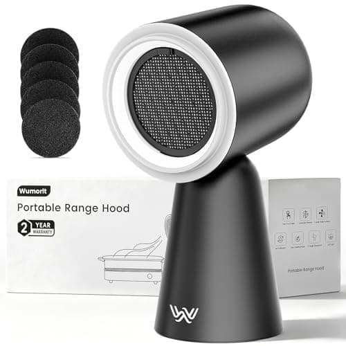 Portable Range Hood, Desktop Kitchen Exhaust Fan with 5-Layer Filtration & Water Washing Self-Cleaning Mode, 12° Adjustable Head, 3-Speed, Low Noise, Ideal for Apartment, RV, Indoor Hot Pot and BBQ - Image 1