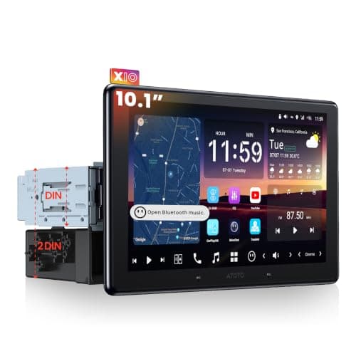 ATOTOZONE X10 10" Single Din & Double Din Car Stereo, Floating Screen,8G+128G Android in-Dash Navi, AI Vision, Cloud SIM&4G LTE, 7.1.2 Ch Hi-Fi Audio, FLAC, Wireless Carplay&Android Auto, ADS Support - Image 1
