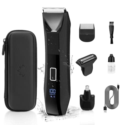 Manscape 3-in-1 Body Trimmer for Men, Groin, Pubic & Ball Hair Shaver No-Nick, Nose Hair Trimmer, Body Groomer for Smooth Shaving, Lightweight with Travel Lock, LED Display, IPX7 Waterproof, Gift Men - Image 1