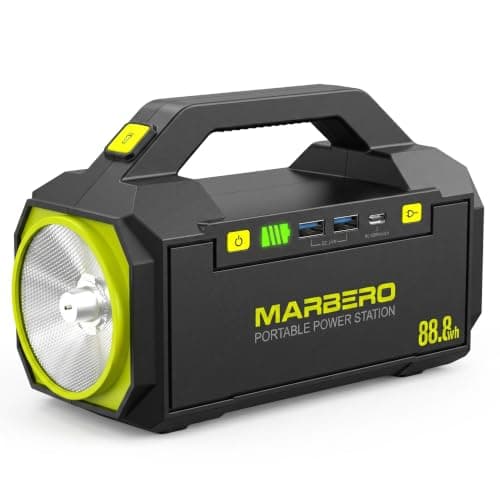 MARBERO Portable Power Station 88.8Wh Camping Portable Charger with Flashlight High Lumens Fast Charging Power Bank with AC Outlet 100W (150W Surge) for Hiking Hurricane Backup Emergencies - Image 1