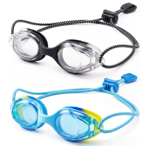 Aegend Swim Goggles for Kids Age 3-8 (Blue & Black)