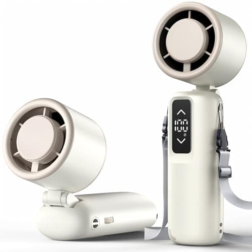 Guirngou Portable Handheld Turbo Fan, 1-100 Gear Wind, Battery Operated, Up to 23 Working Hours, 3 IN 1 Personal Fan with Air Turbo Tech, Cooling Essentials for Indoor/Outdoor(White) - Image 1