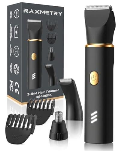 RAXMETRY Manscape Body Hair Trimmer for Men-3 in 1 Electric Razor Groin Groomer,IPX7 Waterproof,Versatile Hair Trimmer for Ball/Pubic/Chest/Beard/Nose,USB-C Rechargeable,Gifts for Him Dad - Image 1