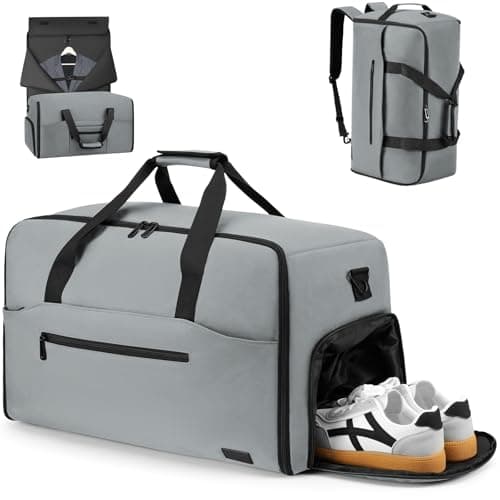 Garment Duffle Bags for Travel,Convertible Garment Bag with Shoes Compartment,Suit Carry-on Bag Expandable with Shoulder Strap for Men and Women Business Trip,Weekend,Wedding(Grey) - Image 1