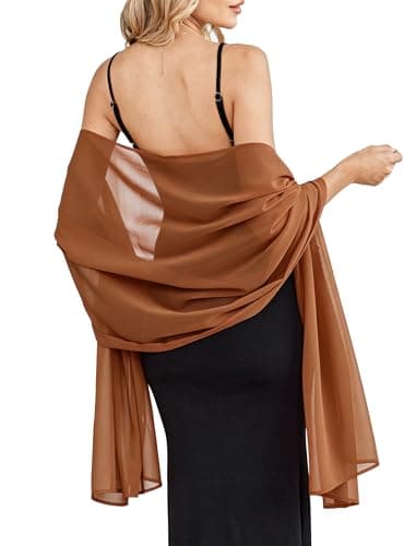 Avidlove Versatile Chiffon Scarf Wrap Lightweight Shawl for Wedding Evening Formal Women's Fashion Light brown - Image 1