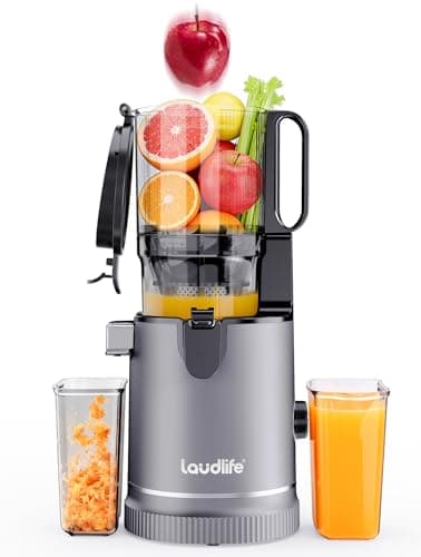 LAUDLIFE Cold Press Juicer Machine, 5.9" Wide Feed Chute Juice Extractor, 80 oz Large Hopper, Easy to Clean & High Juice Yield, BPA Free, Slow Masticating Juicer for Whole Fruits & Vegetables - Image 1