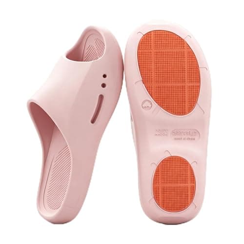 HUILONGJIA Non Slip Men Women Shower Shoes Cloud Cushion Slides House Slippers for Woman with Rubber Outsole | Summer Pool Bath for Indoor Outdoor Beach, Pink Size 7.5-8.5 - Image 1