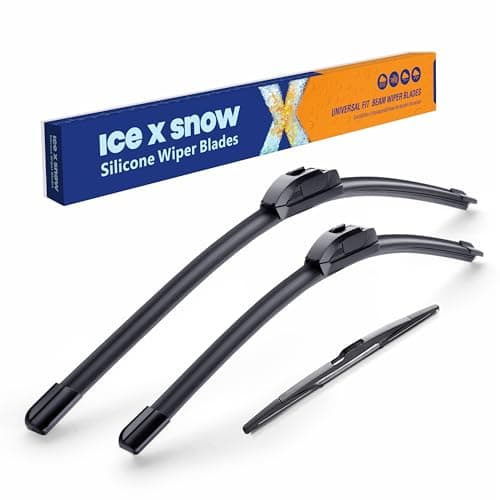 ICEXSNOW® Silicone Windshield Wiper Blades Replacement for Ford Edge 2007-2015; Lincoln MKX 2007-2015 Automotive Replacement Windshield Wiper Blades (26"+20"+14" Front Rear Wiper Blade Set) - Image 1