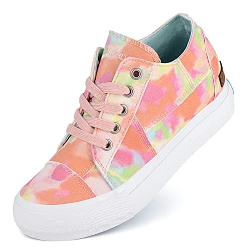 JENN ARDOR Wedge Sneakers for Women Canvas Casual Platform Shoes Fashion Hidden Wedges Lace Up Sneaker Non Slip Side Zipper - Image 1