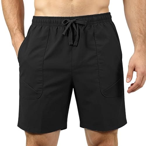 EMPTYPOP Mens Athletic Shorts with Pockets Lightweight Workout Shorts Quick Dry Basketball Shorts for Gym Running Golf Sports Black - Image 1