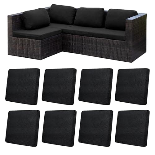 MRGSDL 8Pcs Patio Cushion Covers,Outdoor Cushions Covers,Stretch Cushion Covers Replacement, Washable and Reusable Furniture Protectors(Black) - Image 1