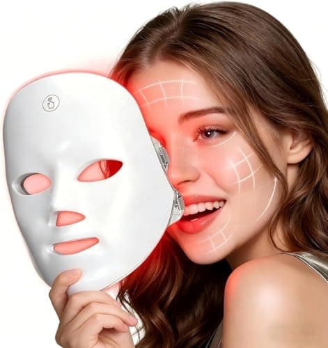 XANBYYE Red Light Therapy for Face,Red Light Mask for Anti-Aging, LED Face Mask Light Therapy Adjustable Brightness with 7-Color LED Facial Mask, Rechargeable Light Care Beauty Device for Home Use - Image 1