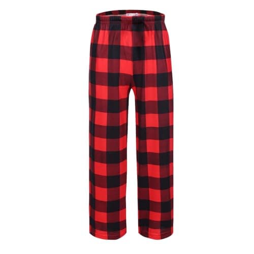 Ekouaer Boys Pajama Pants Long Sleep Bottoms Soft Elastic Waist Plaid Lounge Pants With 2 Pockets - Image 1