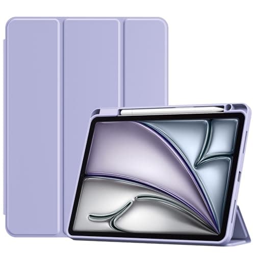 ProCase Smart Case for iPad Air 11-inch M4 (2026, 8th Gen) / M3 (2025) / M2 (2024) & 10.9 Inch iPad Air 5th (2022) & 4th (2020) – Protective Hard Back Cover with Pencil Holder - Light Purple